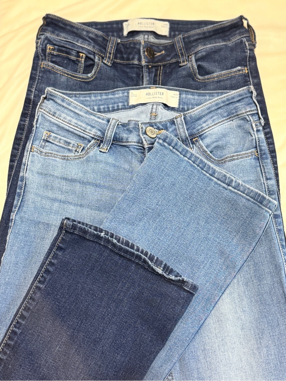 TWO PAIRS 😳 Hollister Low-Rise Bootcut Jeans Women’s size 25/0R